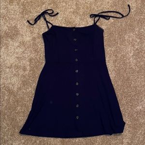 Topshop navy blue button dress